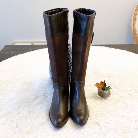 NEW $189 EASY SPIRIT | Domina Brown faux Leather Suede Riding Western Boots 6.5 - Picture 5 of 11